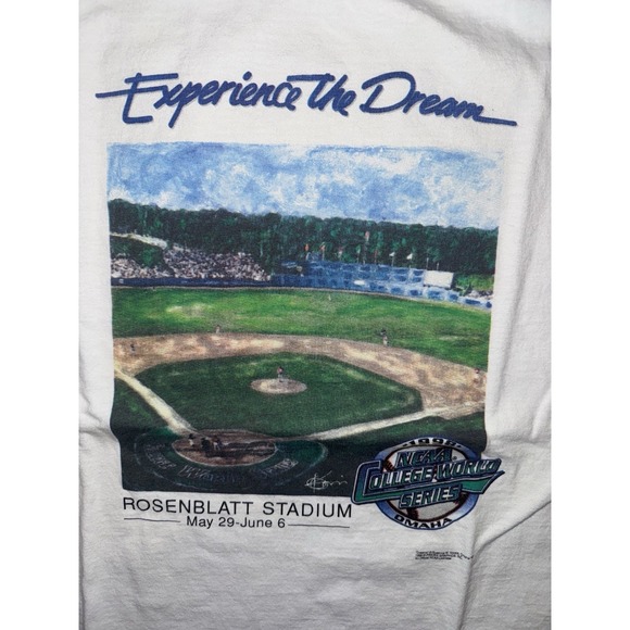 Vintage 1998 NCAA College World Series T Shirt Rosenblatt Stadium Omaha L USA - Picture 2 of 4